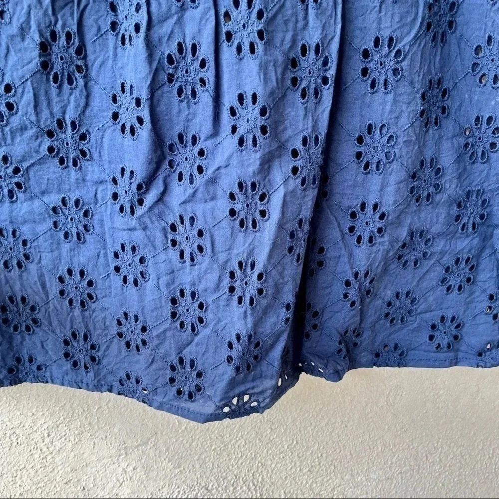 Isa & Ella Navy Blue Cutout Tie Back Top Large - Picture 3 of 5